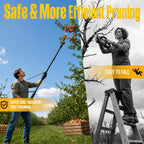 2-in-1 Cordless Pole Pruner, 2.2" Opening Electric Shears, 2×2.0Ah Battery