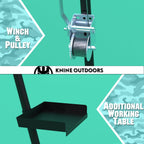 Tripod Game Hoist, 500lb Capacity Deer Hanger with Manual Winch Gambrel