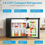 Antarctic Star 1.6 cu.ft Mini Fridge Adjustable Thermostat, Stainless Steel