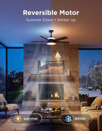 Govee Ceiling Fans with Lights and Remote, RGBIC Smart 52'' flush mount
