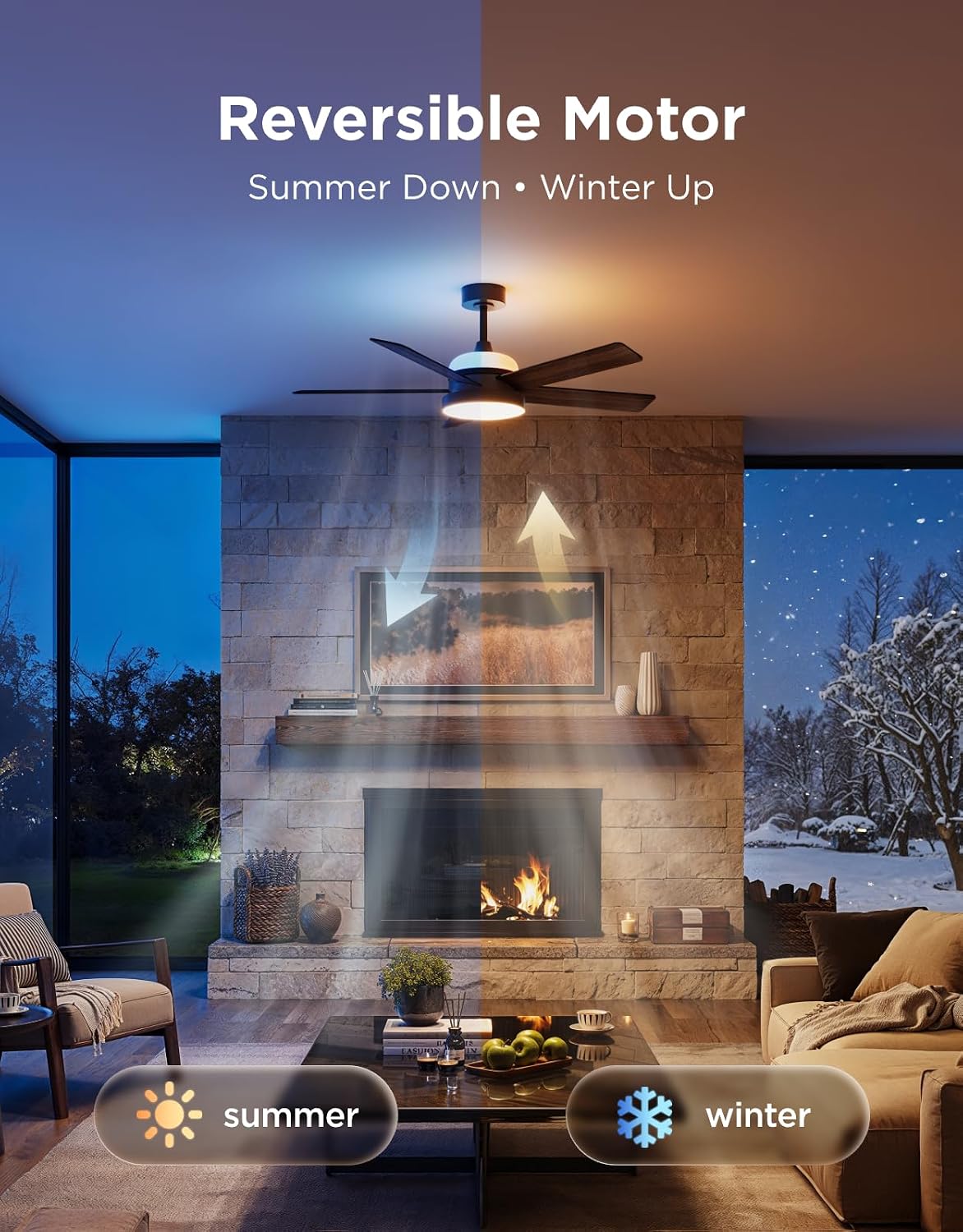 Govee Ceiling Fans with Lights and Remote, RGBIC Smart 52'' flush mount