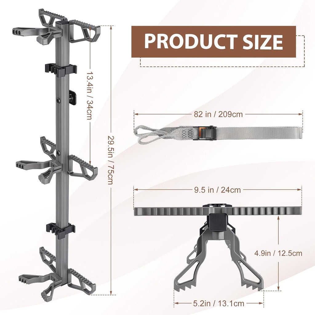 30" Climbing Sticks for Tree Stand, Non-Slip Aluminum Steps
