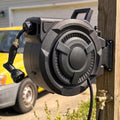 wikiwiki Retractable Garden Hose Reel, 1/2" x 100FT, Auto Rewind Wall Mount