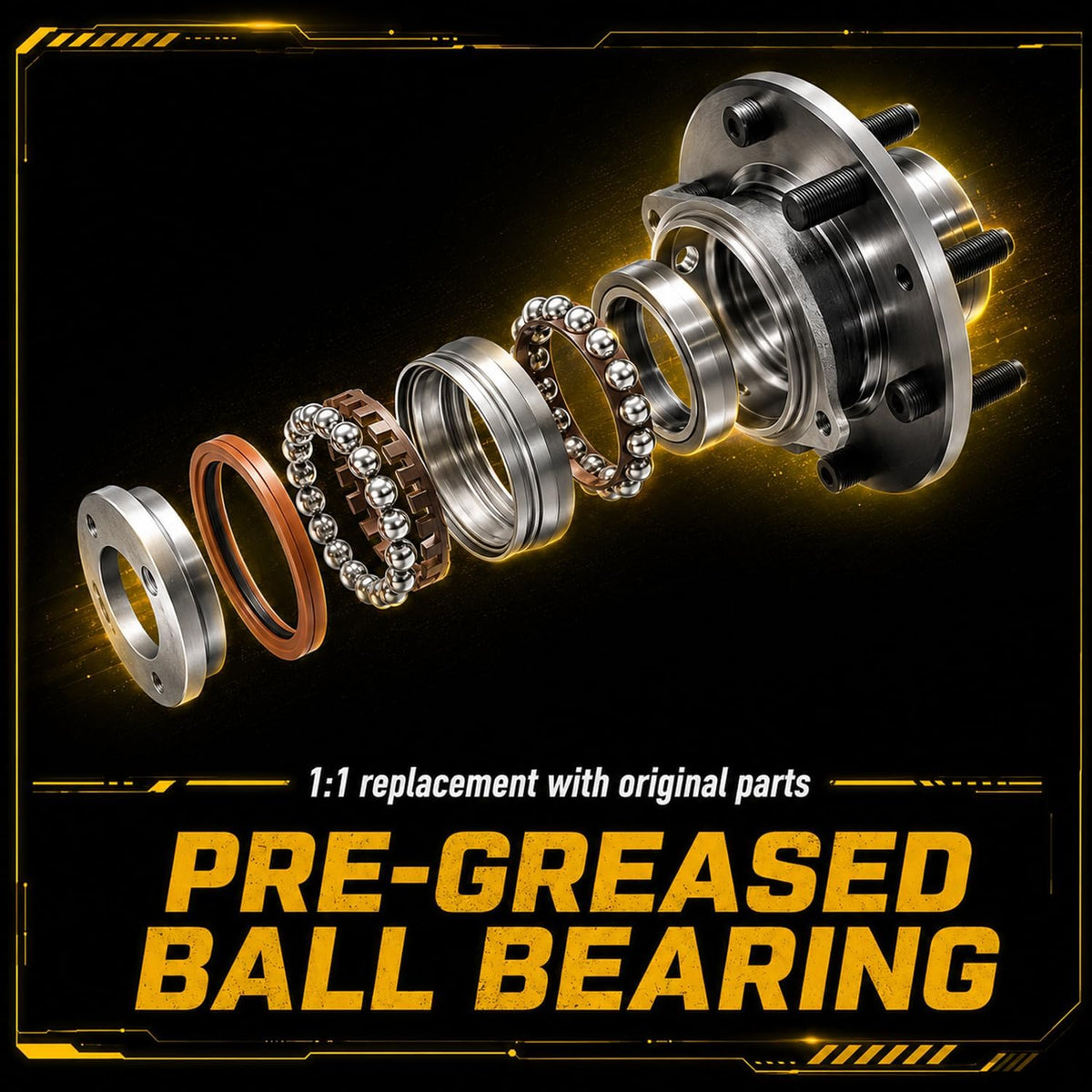 515151 2WD/4WD Front Wheel Bearing and Hub Assembly Fits for 2012-2018 Ram 1500, 2019-2020 Ram 1500 Classic Hub Bearing Assembly 5-Lug w/ABS, Replace