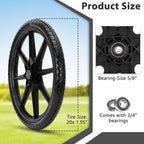 Upgraded 20" Flat Free Wheels for rubbermaid Wheelbarrow Tires