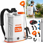 VEVOR Battery Powered Backpack Sprayer 3.2 Gal, Powerful Electric Sprayer, Weed Sprayer for Garden and Lawn, Adjustable 0-90 PSI, 2 Retractable Wands