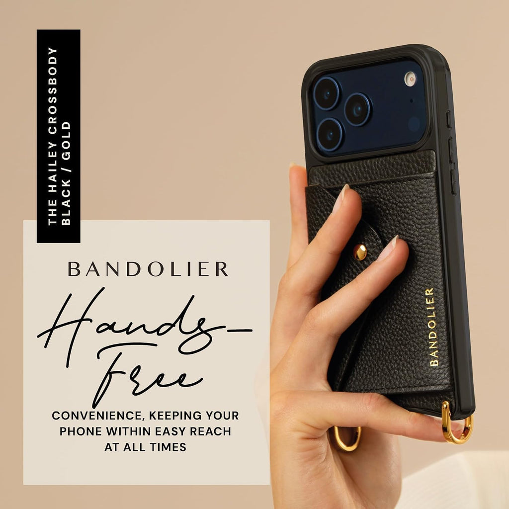 Bandolier Hailey Chrome Leather Crossbody Compatible With iPhone 18 Pro Max
