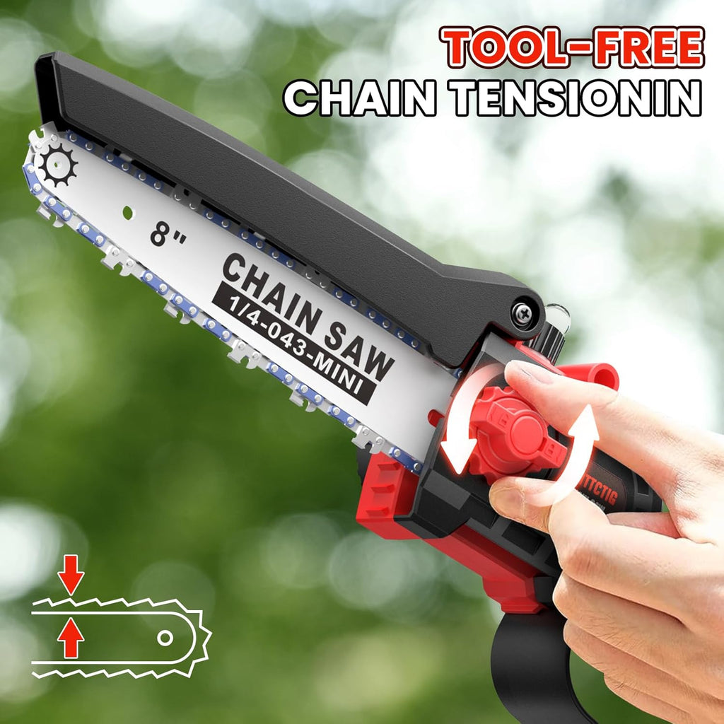 2-in-1 Cordless Pole Saw, 8 Inch Mini Chainsaw, 6.6-Ft Electric Pole Saws