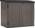 Suncast 34 Cu Ft Horizontal Shed, Outdoor Storage Shed with Floor, Stoney