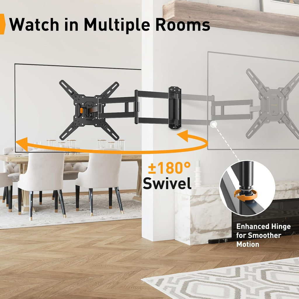 Perlegear Long Arm TV Wall Mount for 32-65″ TVs, 37.4” Long Extension