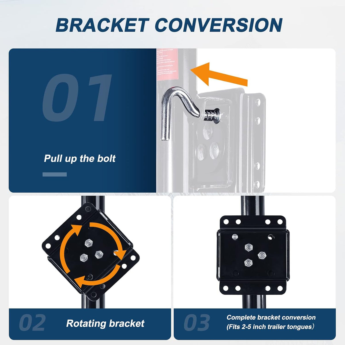 FZZD 2000lbs Trailer Jack with Wheel, Heavy Duty Swivel Boat Jack