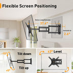 Perlegear Long Arm TV Wall Mount for 32-65″ TVs, 37.4” Long Extension
