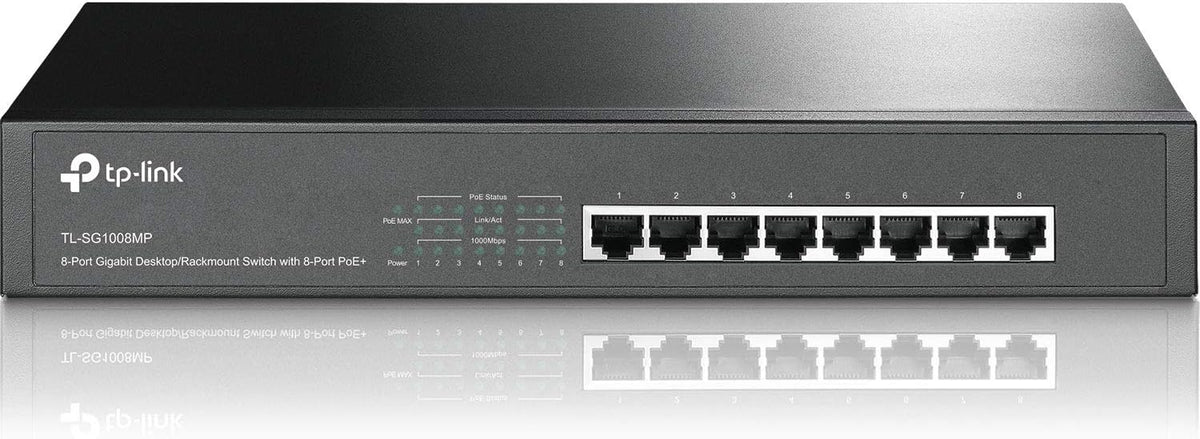 TP-Link 8 Port Gigabit PoE Switch | 8 PoE+ Ports @126W | Plug & Play | Limited Lifetime Protection | Desktop/ Rackmount | Prioritized Power Supply
