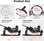 Z00M HB876E 2-PIN 4-Pistons E-Bike Electric Power-Off Hydraulic Brake Set, Pre-Bled with Mineral Oil Brakes Kit for eBike, Mountain Bike, Road Bike