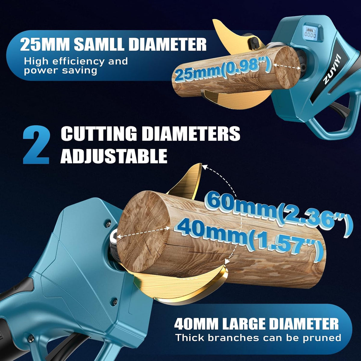 Cordless Pole Pruner for Makita 18V Battery, Electric Pruning Shears