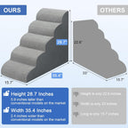 MEJYJEM Dog Stairs for high Beds 28.7” H, 5 Step Pet Ramp for Large dogs