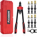 AOBEN 14" Rivet Nut Tool, Professional Hand Rivet Nut Setter Kit Labor-Saving and Compact Design Including 6 Interchangeable Mandrels 90pcs Rivnuts