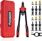 AOBEN 14" Rivet Nut Tool, Professional Hand Rivet Nut Setter Kit Labor-Saving and Compact Design Including 6 Interchangeable Mandrels 90pcs Rivnuts