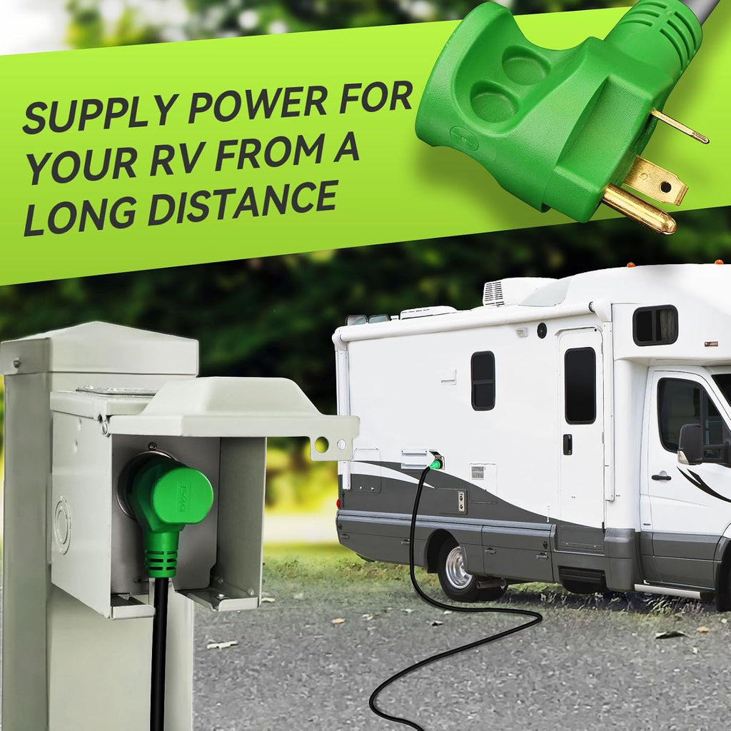 30 Amp 30 Feet RV Lockable Power Extension Cord