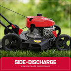 PowerSmart EasyCut 18-Inch Gas Lawn Mower, 144cc 4-Cycle Engine, Walk-Behind Push Lawn Mower, Side Discharge, 5-Position Height Adjustment, Ideal for