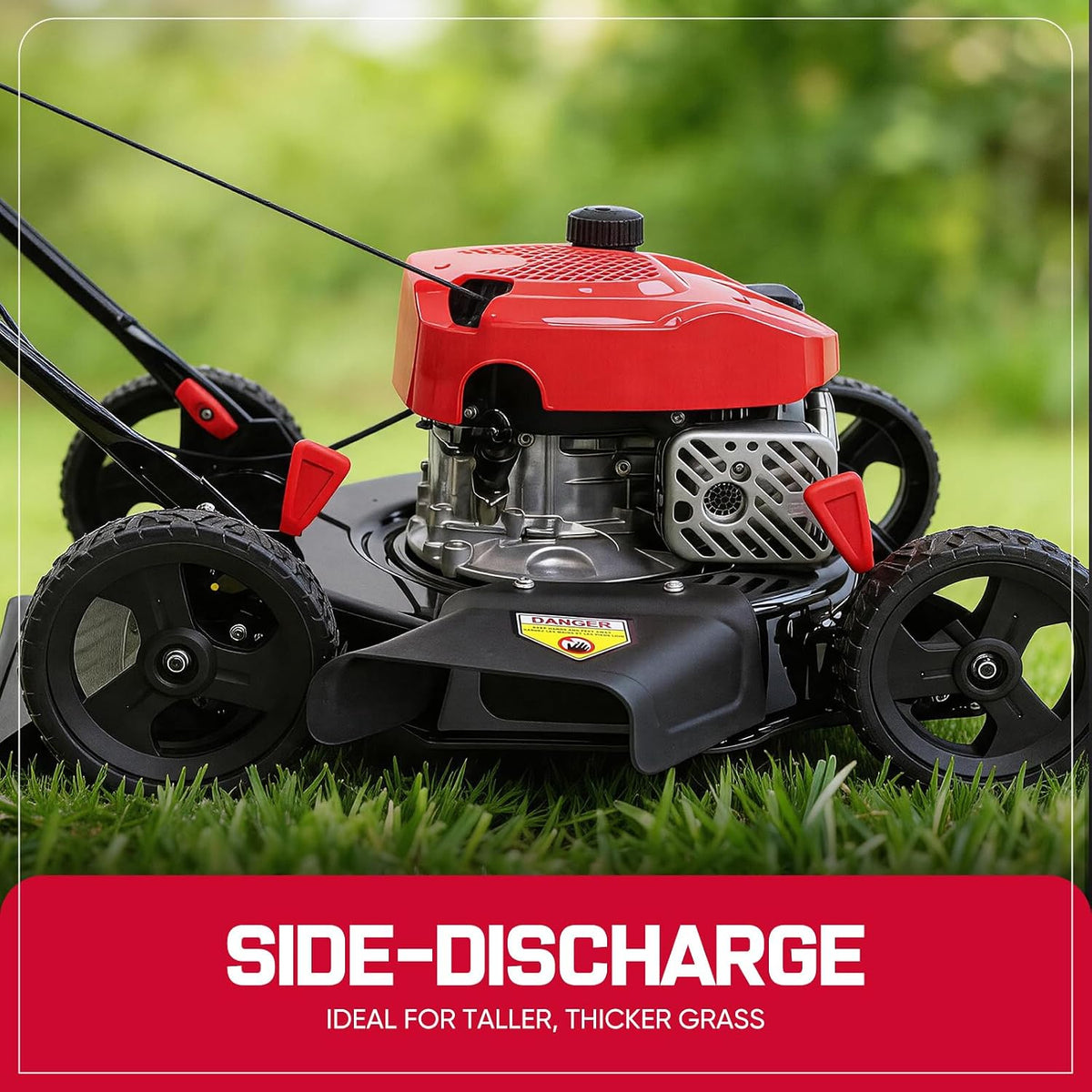 PowerSmart EasyCut 18-Inch Gas Lawn Mower, 144cc 4-Cycle Engine, Walk-Behind Push Lawn Mower, Side Discharge, 5-Position Height Adjustment, Ideal for