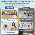 DLLT Modern Ceiling Fans with Lights: 20" Full Package Low Profile Ceiling Fan with APP Remote Control - White Flush Mount LED Bladeless Fandelier