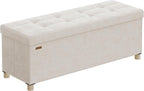 SONGMICS Storage Ottoman Bench with Legs, 43.3 Inches, 30 Gal. (112 L)