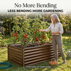 Galvanized Raised Garden Bed 6x3x2FT Outdoor Large Metal Planter Box Steel Kit for Planting Vegetables, Flowers