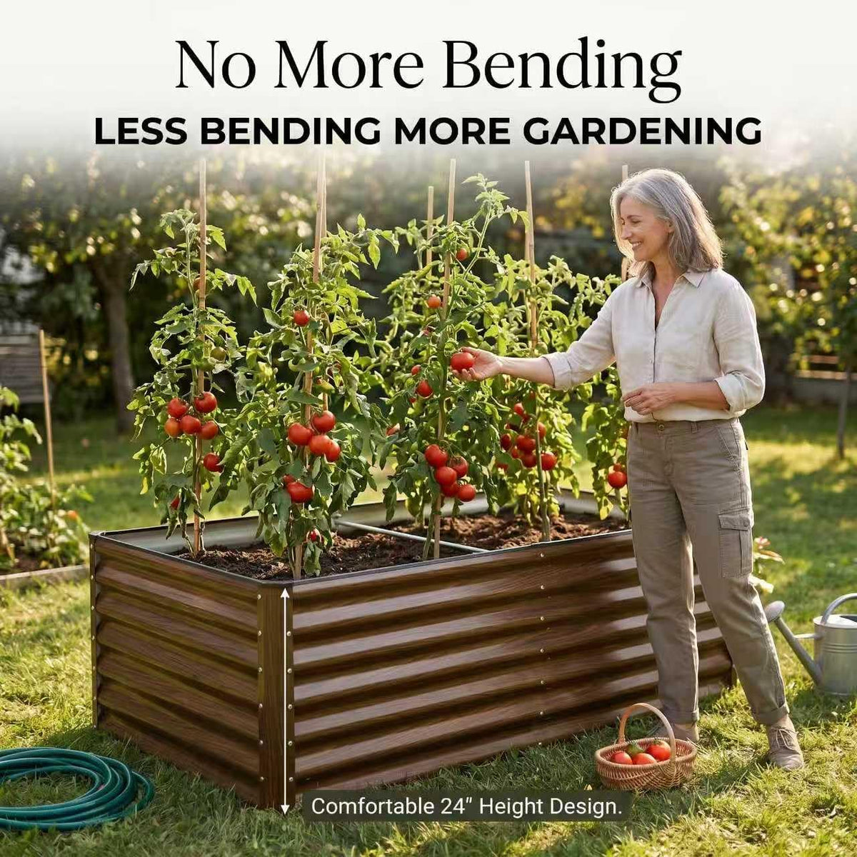 Galvanized Raised Garden Bed 6x3x2FT Outdoor Large Metal Planter Box Steel Kit for Planting Vegetables, Flowers