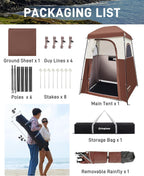 KingCamp Shower Tent, Portable Privacy Tent Outdoor Camping 1/2 Room Toilet Tents with Shower Bag & Dressing Room for Beach, Camping & Hiking