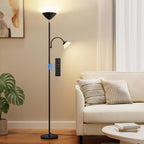 2-in-1 Torchiere Floor Lamp, 34W Super Bright LED Standing Lamp with Remote & Touch Control, 72" Dimmable Adjustable Corner Reading Lamp for Living