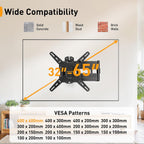 Perlegear Long Arm TV Wall Mount for 32-65″ TVs, 37.4” Long Extension