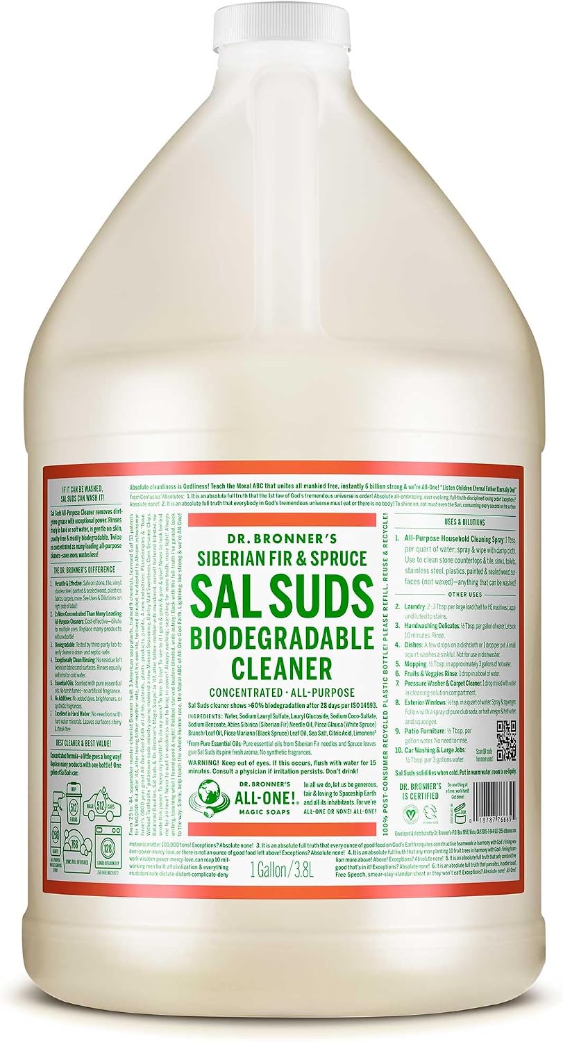Dr. Bronner's Sal Suds All-Purpose Cleaner, Fir & Spruce Pine, 1 Gallon