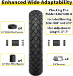 4.80/4.00-8 Flat Free Wheelbarrow Tire and Wheel, 16" Black 2-Pack