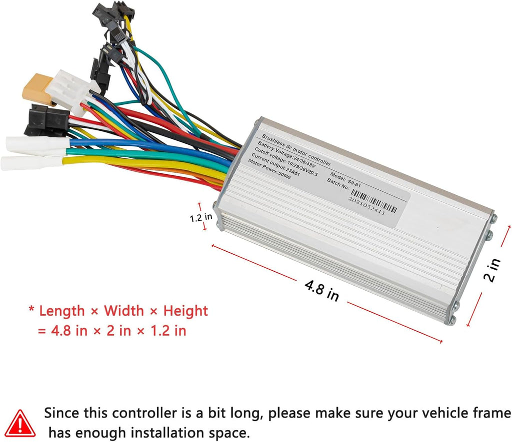 24V 36V 48V Ebike Controller Kit 500W Brushless Controller and LCD Display