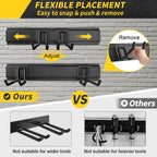 64 Inches Garage Storage, UUP Garage Organization Wall Mount Garden Tool Organizer, 620lbs Adjustable Metal Hooks, Yard Shed Rail Rack, Lawn Tool