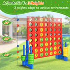 GADFISH Giant 4 in A Row - 2.6 FT Tall Outdoor 4 in A Row Perfect for Indoor & Outdoor Use, 4-to-Score Giant Game Set for Kids & Adults, with 42