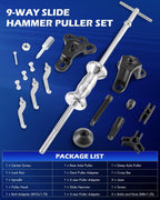 Orion Motor Tech OMT Slide Hammer, 9-Way Slide Hammer Puller Set