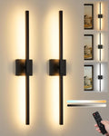 Black Battery Operated Wall Sconce with Remote Control 8000mAh