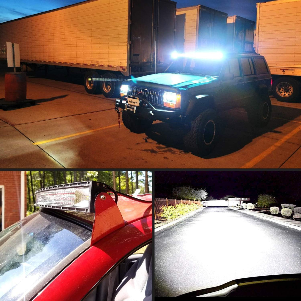 Nilight ZH408 52Inch 783W Curved Triple Row Flood Spot Combo Beam Led Bar 78000LM Driving Lights with 12AWG Heavy Duty 12V 5Pin Rocker Switch Wiring
