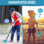 Kids Metal Detector, Adjustable 27.5"-37.8" with LCD Display (Azure)