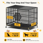 CAMMOO 48'' Heavy Duty Dog Crates for Large Dogs, Dog Kennel Indoor