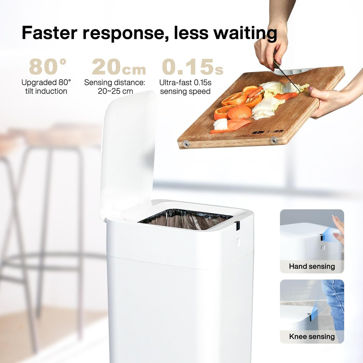 Airdeer L2 Automatic Trash Can, 8 Gallon Self Sealing and Self-Changing Smart Trash Can, Motion Sensor, Touchless Garbage can with lid for Kitchen