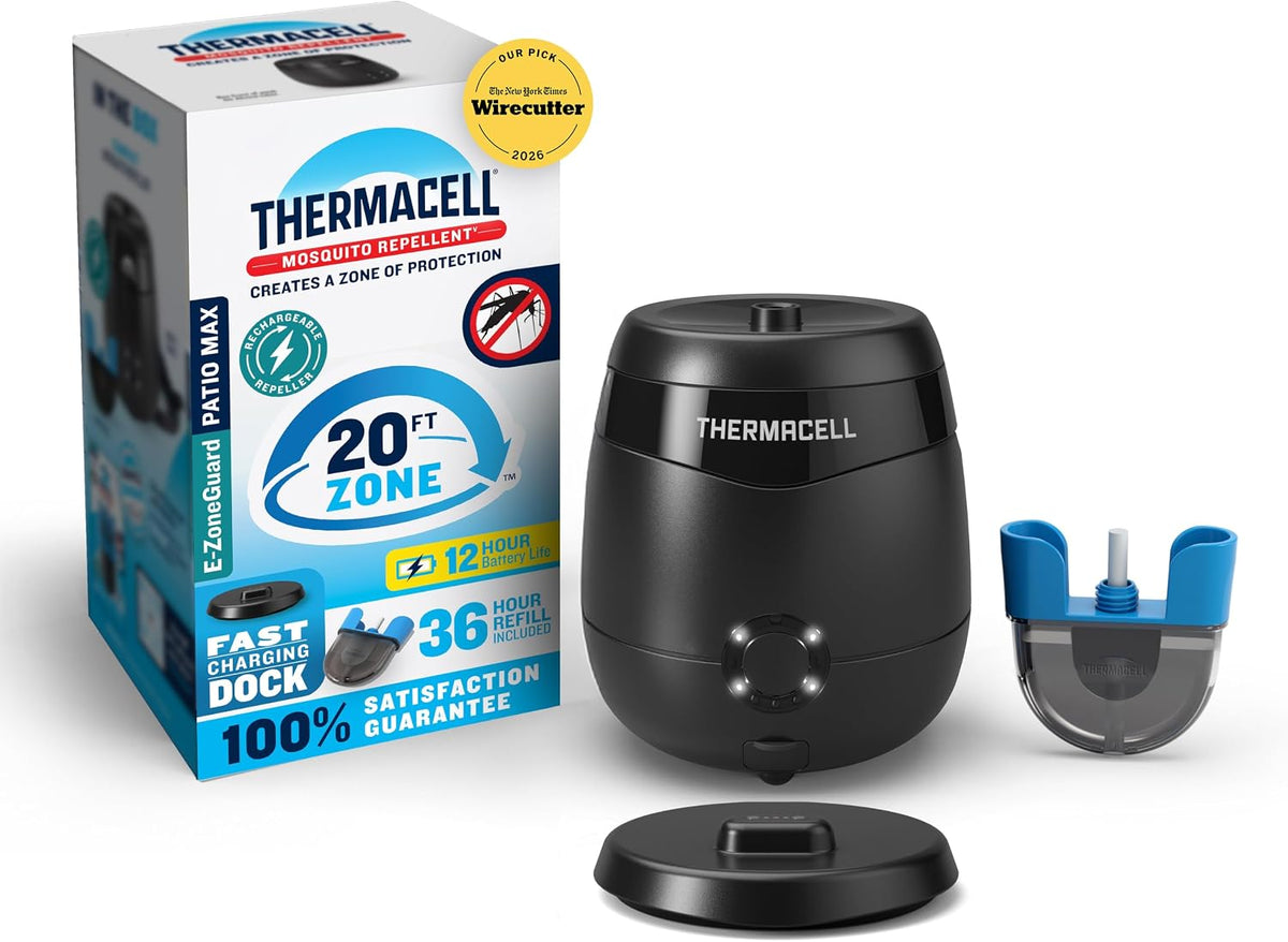 Thermacell E-ZoneGuard Patio Max Mosquito Repellent 12Hr Bat + Chrging Dock