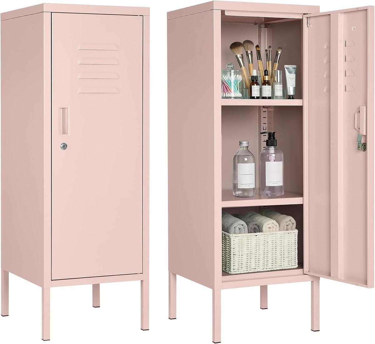 Garvee Lockable Metal Locker Cabinet, 39''h Metal Storage Cabinet with Lock
