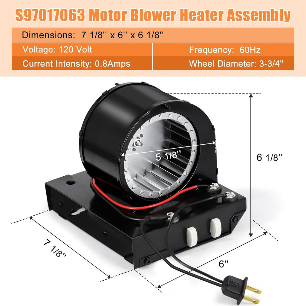 S97017063 Heater Blower Motor Assembly Replacement for Broan NuTone 655, 655-C, 655-B, 655-A, 655F, 656, 658, 659, 695, 695-B, 695-D, HFL695 Bathroom