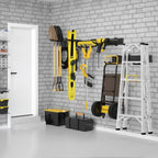 64 Inches Garage Storage, UUP Garage Organization Wall Mount Garden Tool Organizer, 620lbs Adjustable Metal Hooks, Yard Shed Rail Rack, Lawn Tool