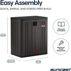 Suncast 30" Base Cabinet, Heavy-Duty Garage Storage Cabinet, Dark Gray