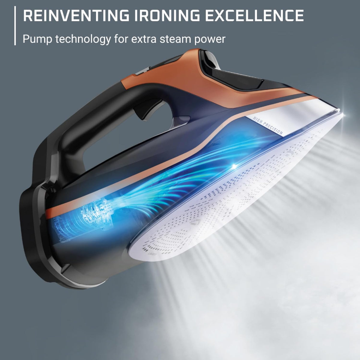 Rowenta Iron Steam Force Pro Steam Iron for Clothes, 1850 Watts, 5 Presets Smart Screen, Stainless Steel Soleplate, High-Efficiency Handheld Steamer