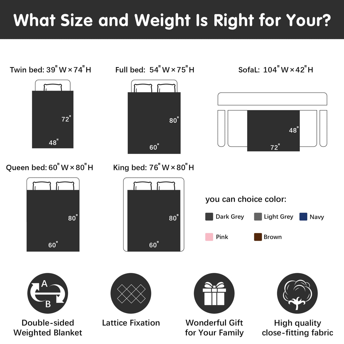 Teler Weighted Blanket for Adult, Fluffy Thick Warm Sherpa & Cozy Flannel Snuggle Heavy Blanket for Sofa Bed Calming, Queen Size (60"x80",20lbs)